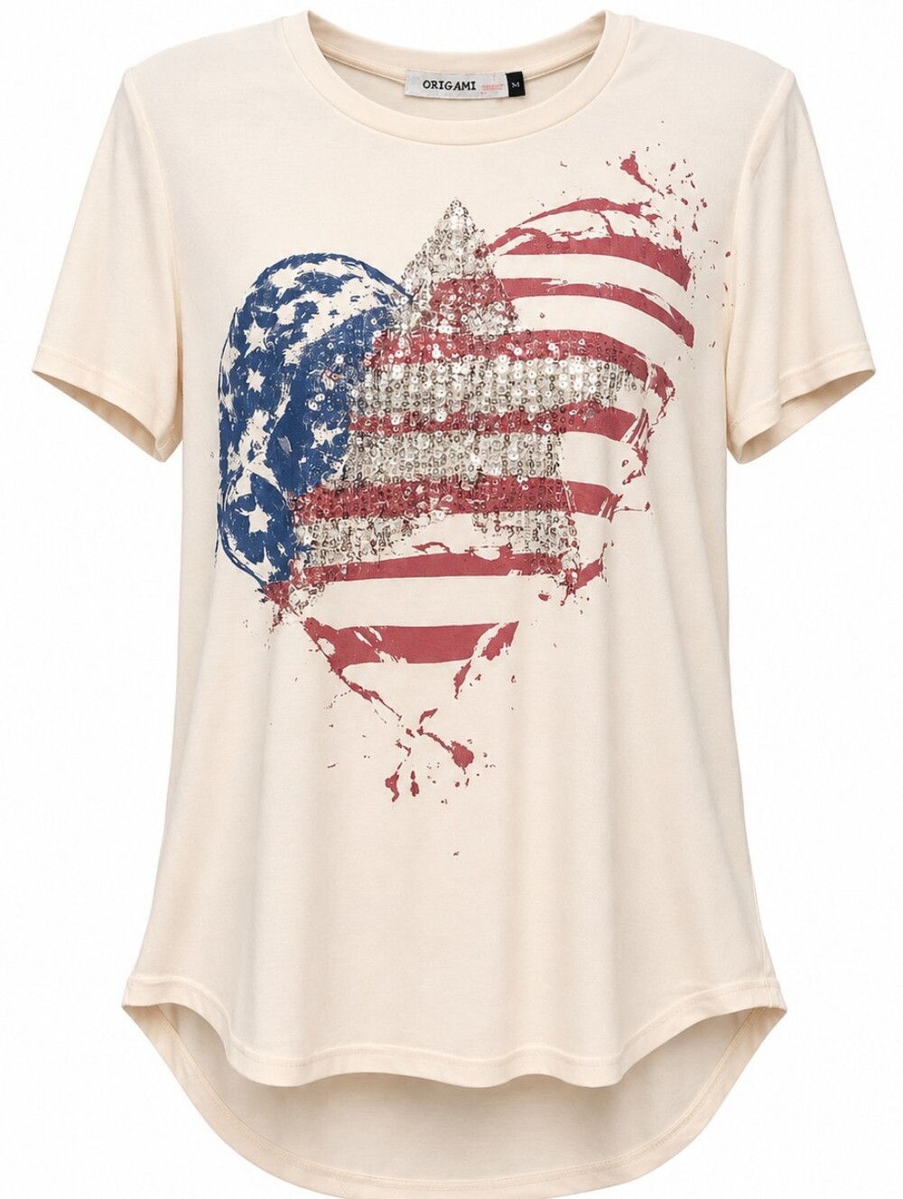#1709 Origami Stars & Sparkle Patriot Tee